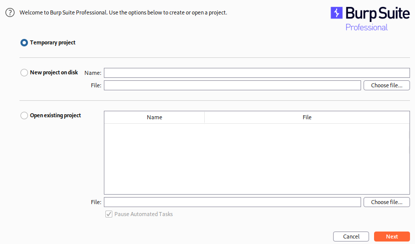 Burp Pro Project