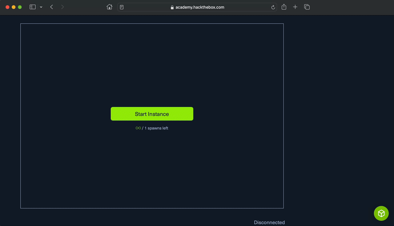 GIF showcasing the starting process of the provided workstation in Academy