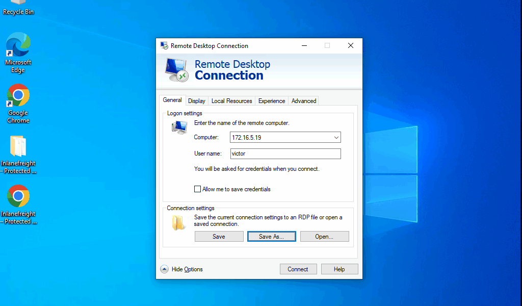 Saving RDP Connections
